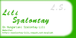 lili szalontay business card